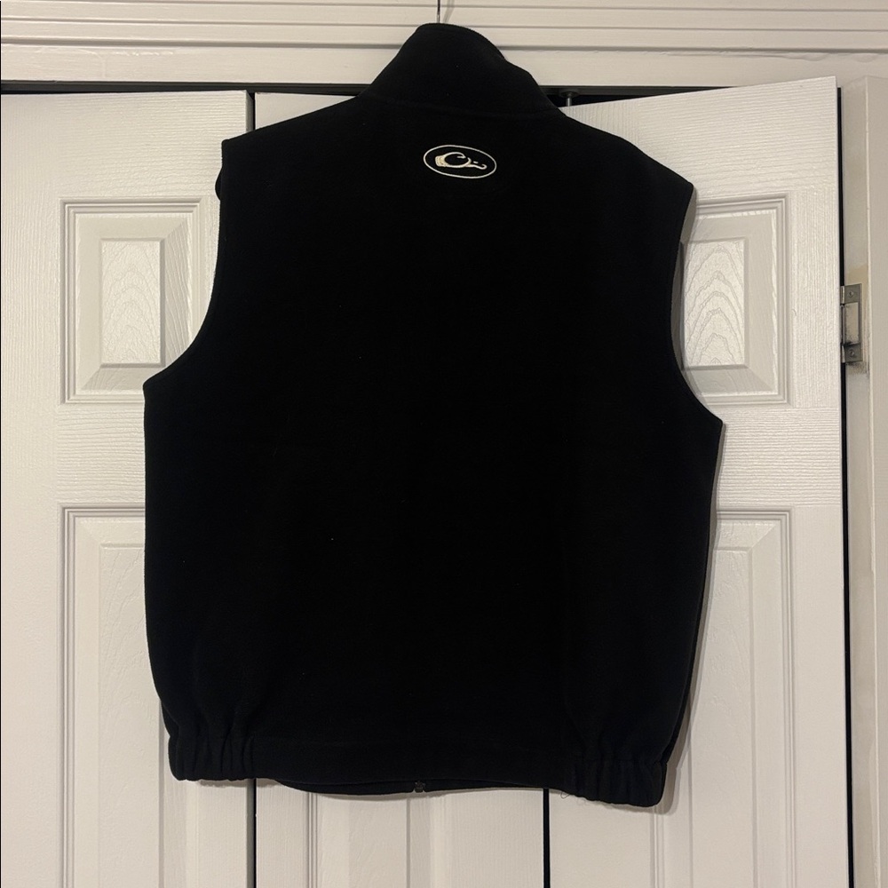 Drake Black Fleece Vest with Logo - Picture 2 of 3